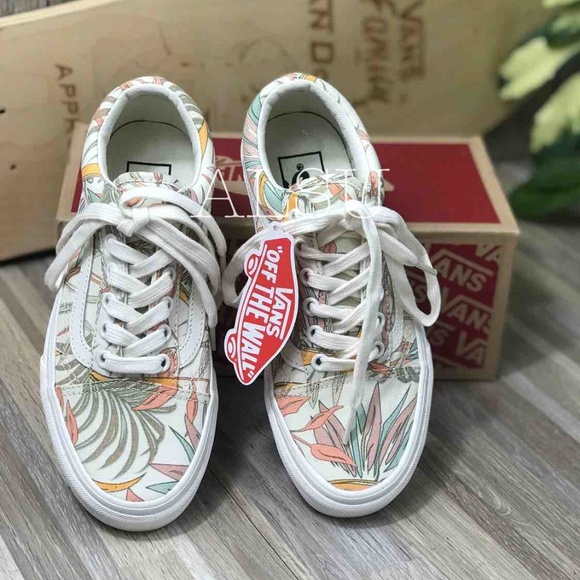 NWT VANS Old Skool California Floral Cream Kid’s - Picture 2 of 7